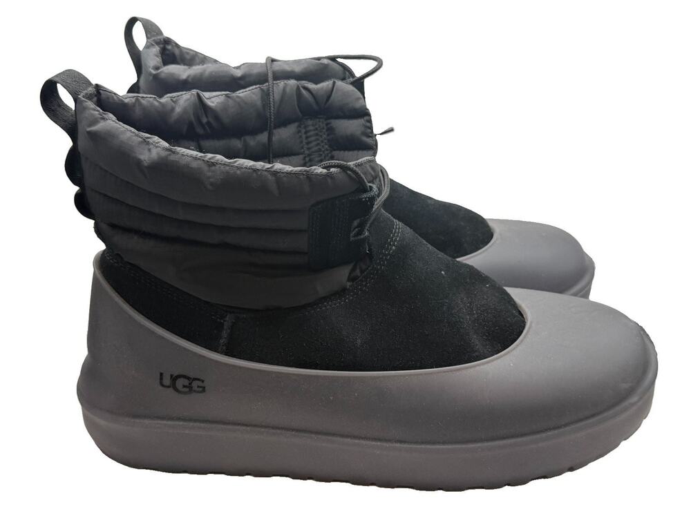 UGG Classic Mini Lace-up Weather Black Suede Fur Men’s Boot Sz 13